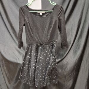 LC Lauren Conrad Black and White Fit and Flare Dress